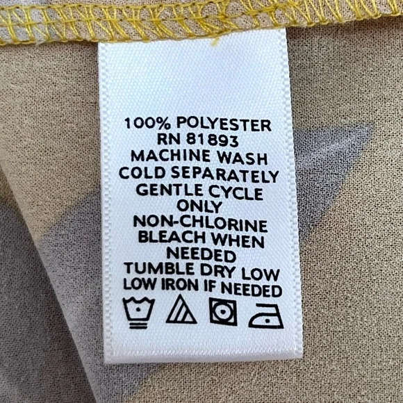 Karen Zambos KZ Feather Print Scalloped Dress Mustard Yellow Boho Size XS - Picture 8 of 10